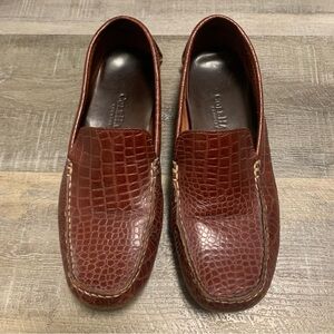 Cole Haan Brown Leather Alligator Croc Driving Loafers Men’s 9.5 B Shoes